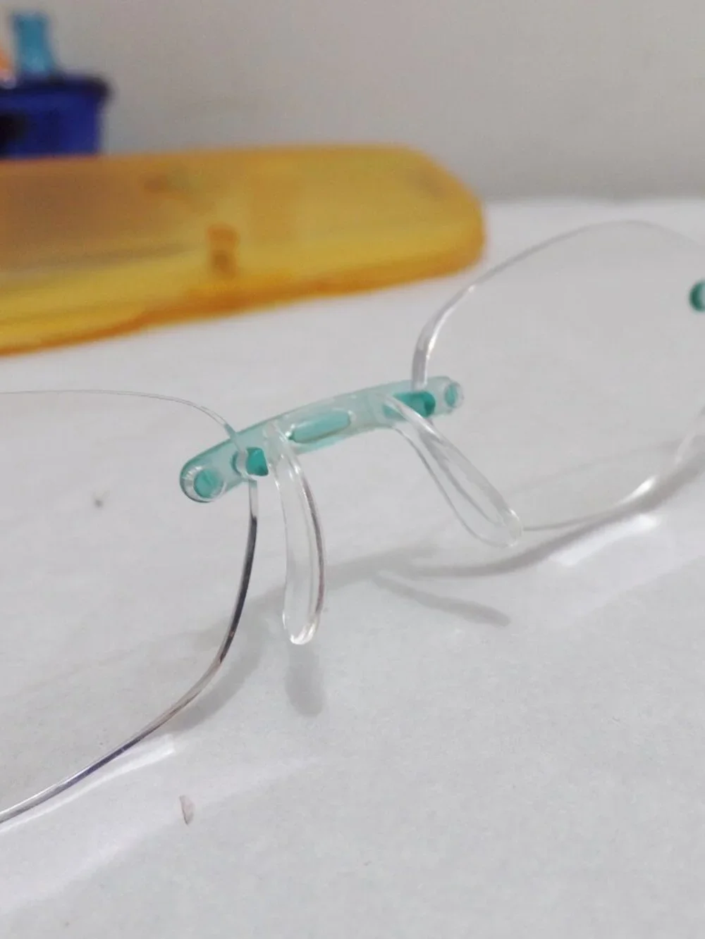 Eyephorics Rimless Light Blue Eyeglass Frames Swiss Made